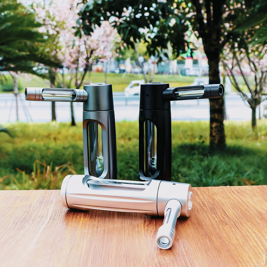 Pocket Ritual Pipe – Portable Aluminum Water Pipe with Glass Bowl