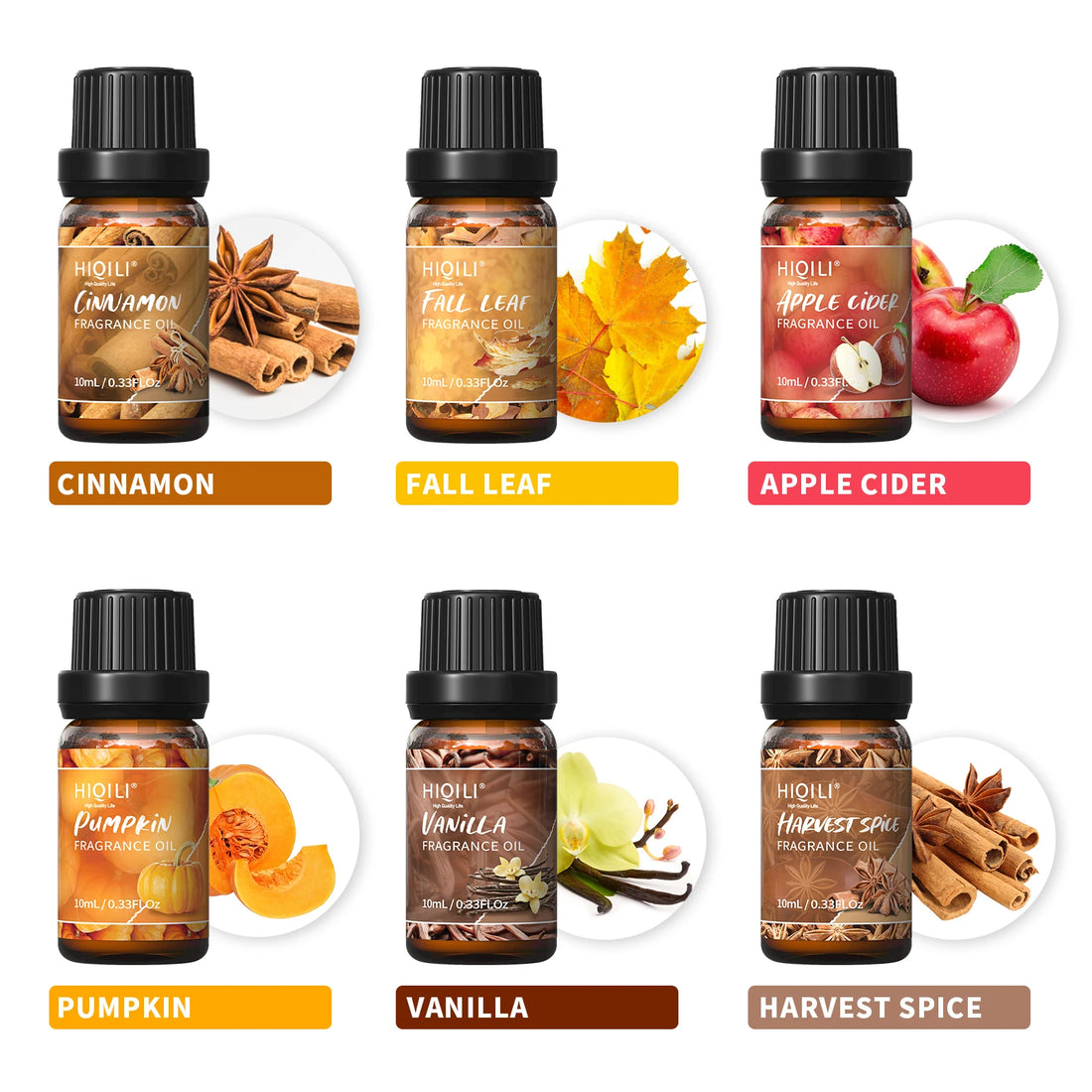 Kit 6x10ml – Pure Essential Oil – SPICE – HIQILI