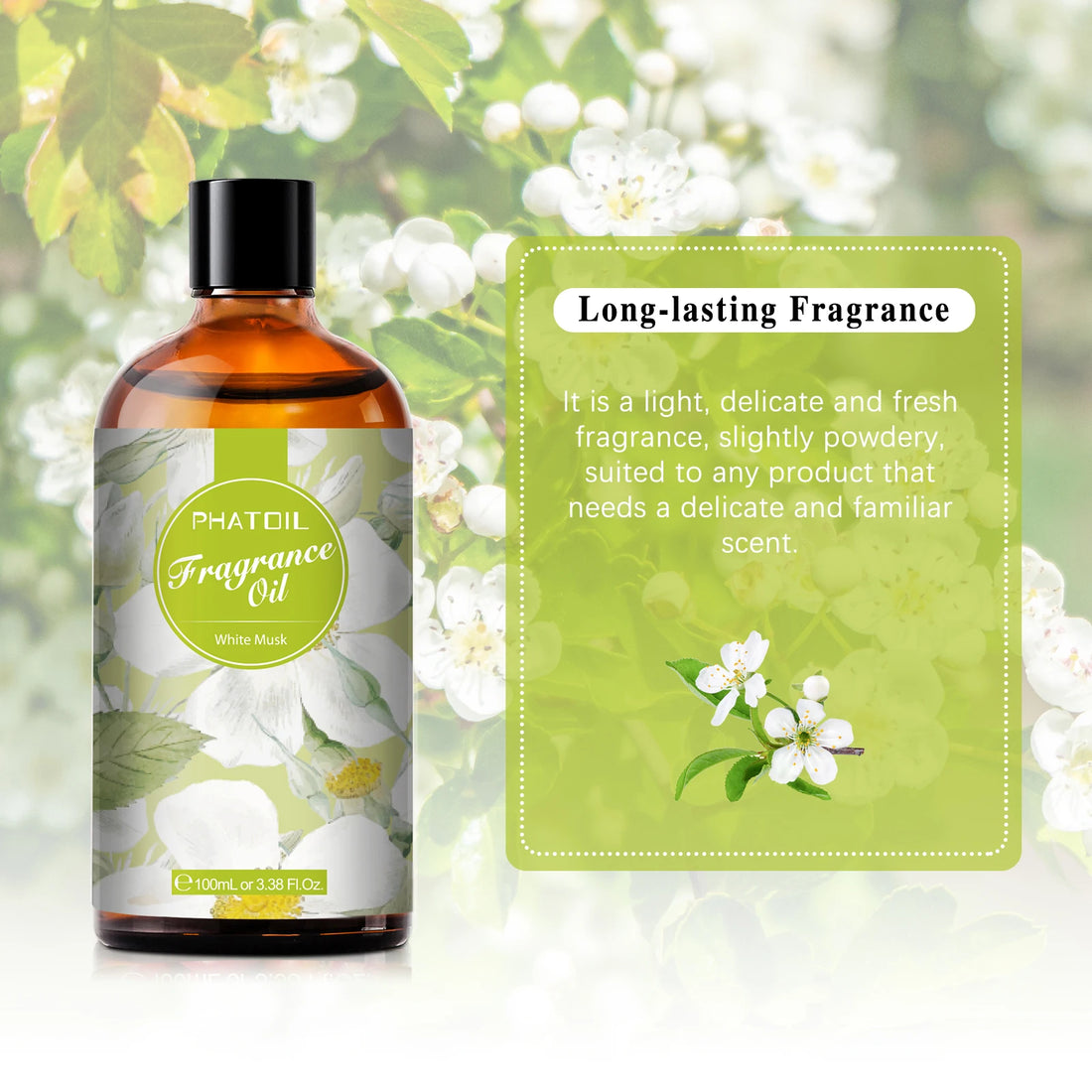 White Musk – 100ml – Pure Essential Oil – PHATOIL REFINED